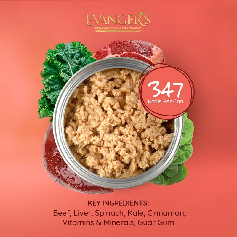 Evanger's Super Beef Dinner for Dogs â€“ 12 Count, 12.5 oz Each â€“ Grain Free Wet Dog Food with Spinach & Kale â€“ All Life Stages â€“ Limited Ingredient Diet - Image 4